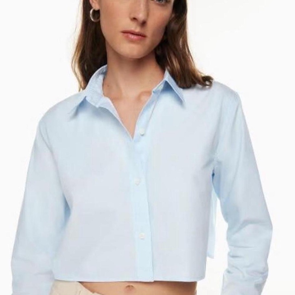 Aritzia Cropped Foyer Poplin Blue